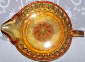 D.R.G.M. German amber glass juicer top view