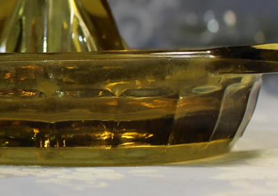 The straight panels on a Federal Glass Company amber glass juicer