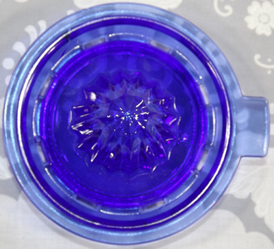Reamer for Hazel Atlas cobalt blue glass jug and juicer