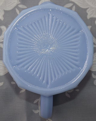 Jug star base of a small Taiwan reproduction delphite 2 piece glass juicer 