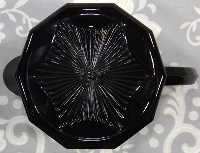 Base of Black glass Edna Barnes 2 piece reproduction juicer
