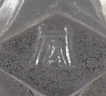 Hazel Atlas embossed clear glass juicer top view
