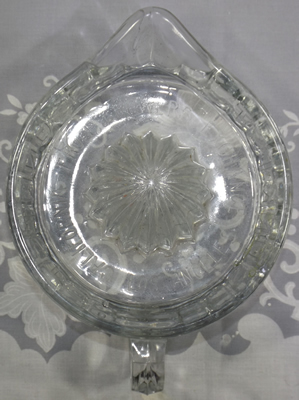 Top view Pacific Coast Glass Works clear glass SUNKIST juicer