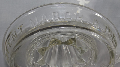 Embossed Patent March 6 1900 on Easley's improved patent clear glass juicer