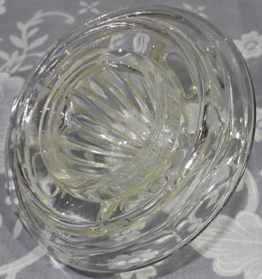 Bottom view of reamer for German 2 piece clear glass juicer