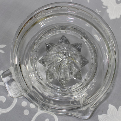 Easley's Improved Reamer saucer shape clear glass juicer