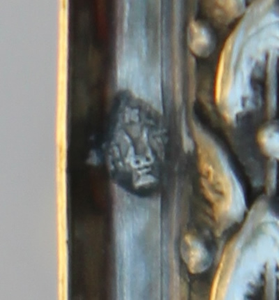 Hallmark on silver rim on base of a French crystal juicer