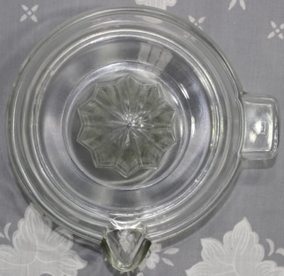 The top view of a 5½" Federal Glass Co. clear glass juicer