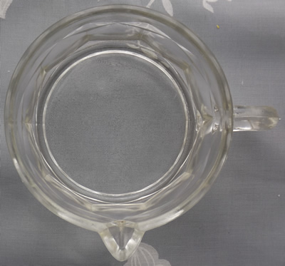 The base of the jug for a a hexagonal panels 2 piece clear glass juicer