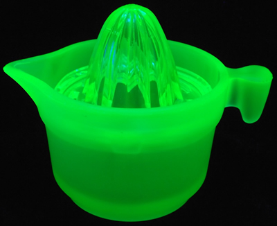Back Green satin U.S.Glass Company juicer