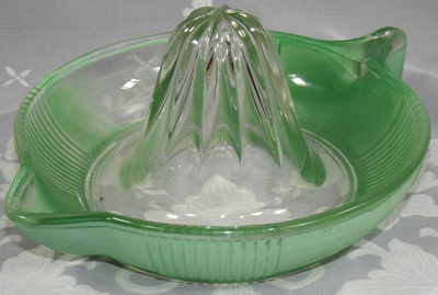 Another Crown Crystal Australia fired on green tear drop handle juicer