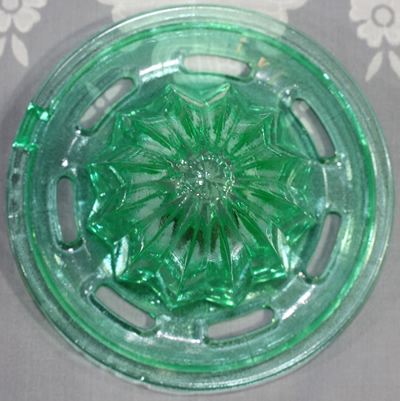 The reamer for a US Glass turquoise 2 piece glass juicer