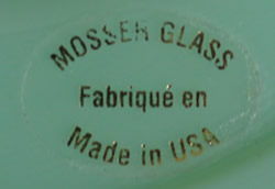 Label on a large Mosser Jadeite juicer