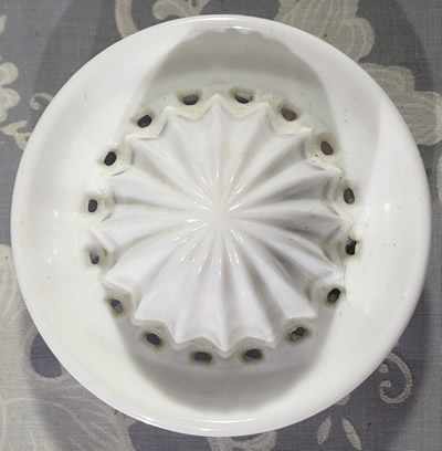 Reamer for a white milk glass glass Edna Barnes 2 piece reproduction juicer