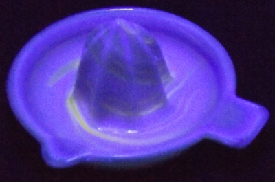 Harvest swirl Edna Barnes 2¼" juicer under UV light