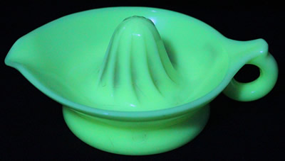 French Ivory McKee Glass juicer under UV light