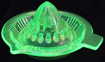 Top view of Citrine (uranium yellow) shape saucer juicer