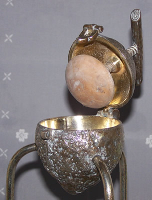 Wood press on Hukin & Heath silver plate screw juicer