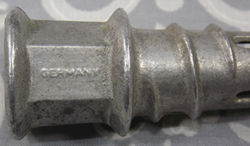 German aluminium screw in juicer embossed