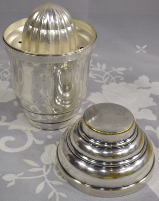 Open Small silver plate hallmarked cocktail shaker juice