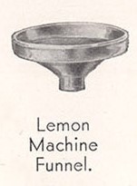 1932/34 Crown Crystal Glass catalogue listing for the "Lemon Machine Funnel"