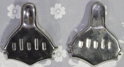 Back view of two different Japanese stainless steel squeezers