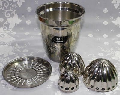 The 5 pieces of the juicer Avanti 'Lifestyle' stainless steel juicer