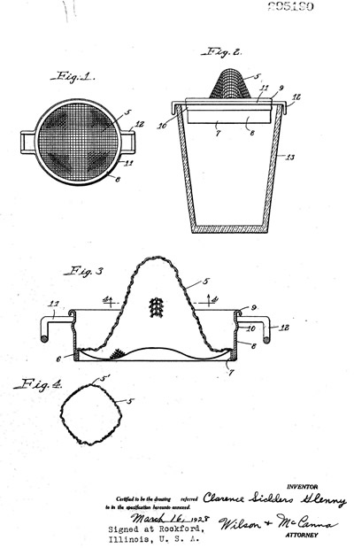 An extract from the Clarence Sidders Glenny patent fruit juice extractor and strainer