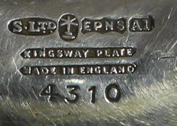 The hallmarks on a Suckling Ltd silver plate 2 piece juicer without handle