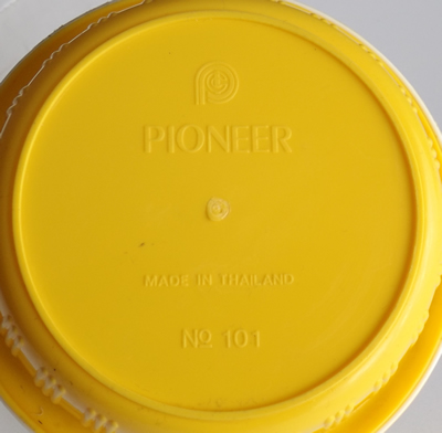 Yellow and white plastic 2 piece juicer base