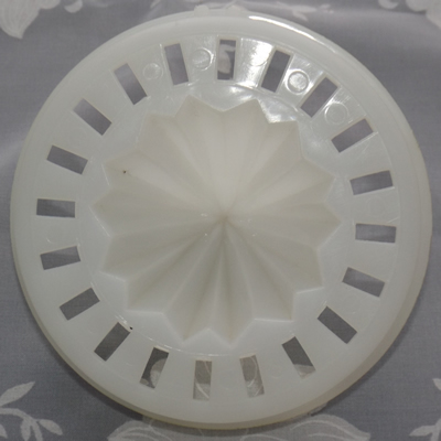 British Plastics aqua & white 2 piece juicer below top