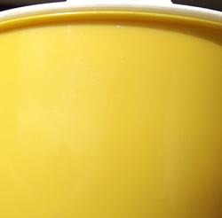 Yellow-orange and white plastic juicer