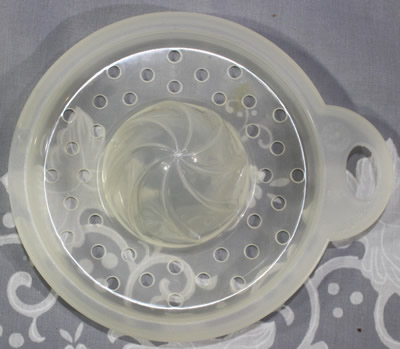 Reamer for a 2 piece Ikea translucent white plastic juicer