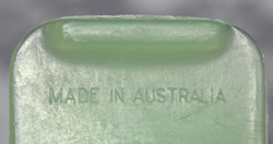 Embossed mark on an Australian green plastic 2 piece juicer