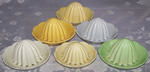 6 colours of Carlton Ware juicer tops
