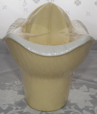 Cream and white mushroom plastic juicer