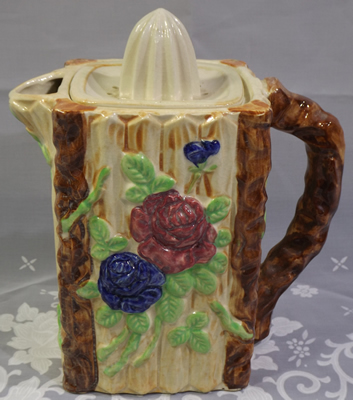 Japanese lemonade set with blue and pink flowers