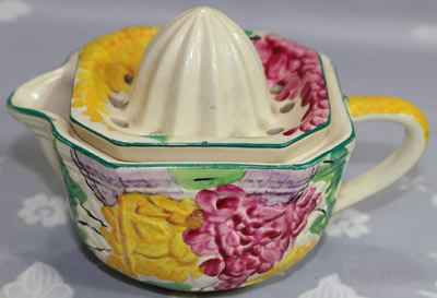 Sylvan Ware juicer with mauve and yellow flowers juicer