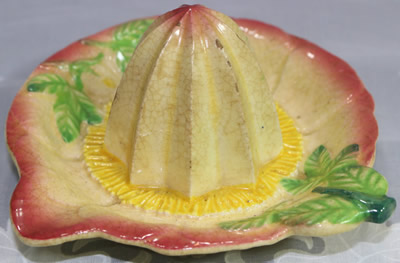 Japanese pink, yellow and green on cream juicer