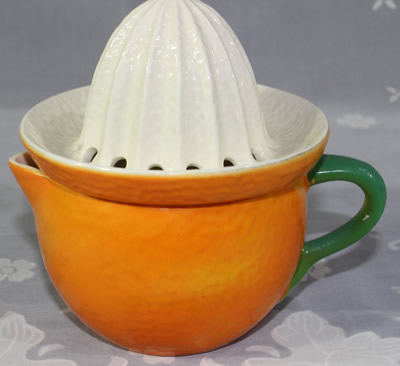 Unmarked orange peel texture with white juicer