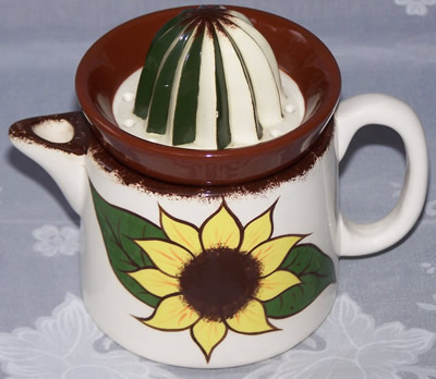 Sunflower on ceramic 2 piece juicer