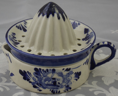 Blue and white with windmill juicer