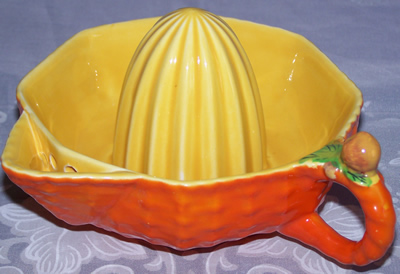 Orange Carlton Ware Fruit Basket basket weave juicer