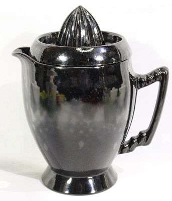 Large Fenton black glass juicer set