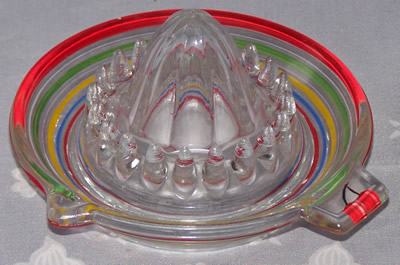 Clear glass with painted highlights juicer