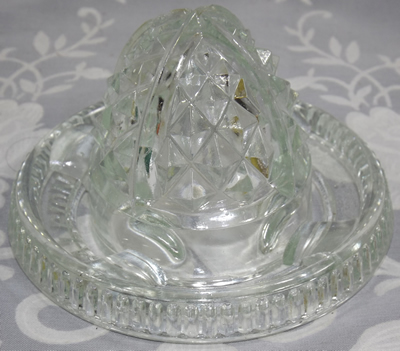 Pacific Coast Glass Works clear glass SUNKIST juicer