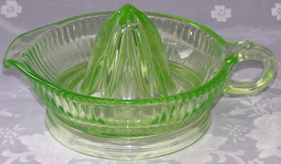 Large Anchor Hocking lime green glass juicer