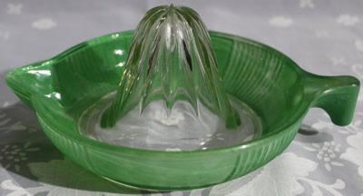 Green fired on tear drop juicer