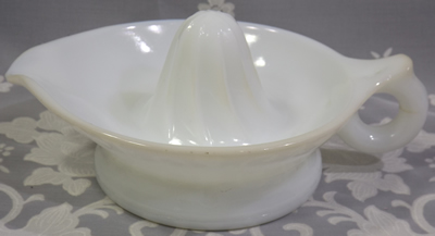 McKee Glass Company milk glass juicer