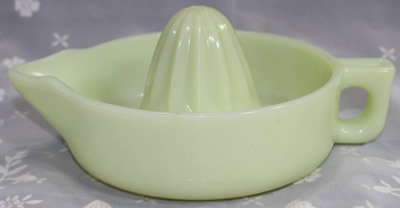 Custard milk glass Sunkist juicer